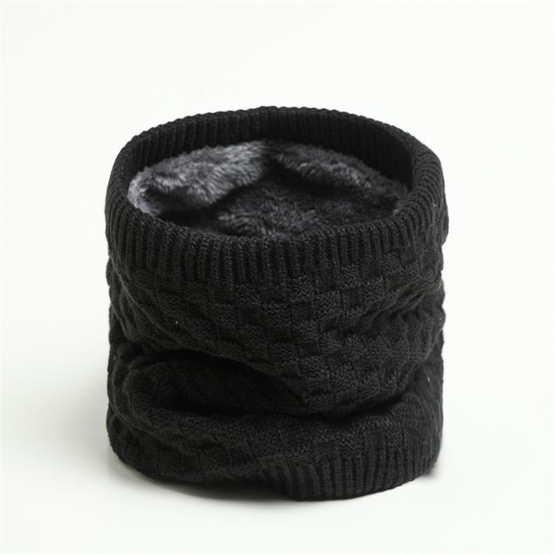 New Checkered Velvet Autumn Winter Scarf Men Women Warm Soft Neck Protection Head Cover Solid Color Knitted