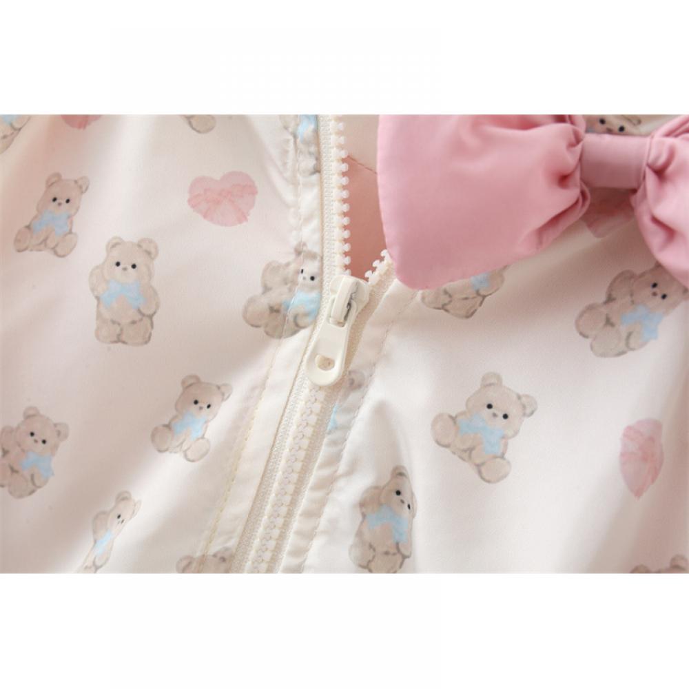 Îmbrăcăminte pentru copii Palton pentru fete de primăvară și toamnă pentru copii pentru fetiță Arcă Urs din desene animate Pălărie mare Îmbrăcăminte exterioară Haine de toamnă pentru copii