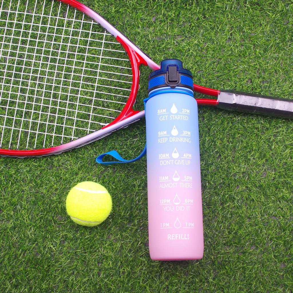 1000Ml Large Capacity Men's and Women's Matte Feel Sports Water Cup with Time Scale Kettle