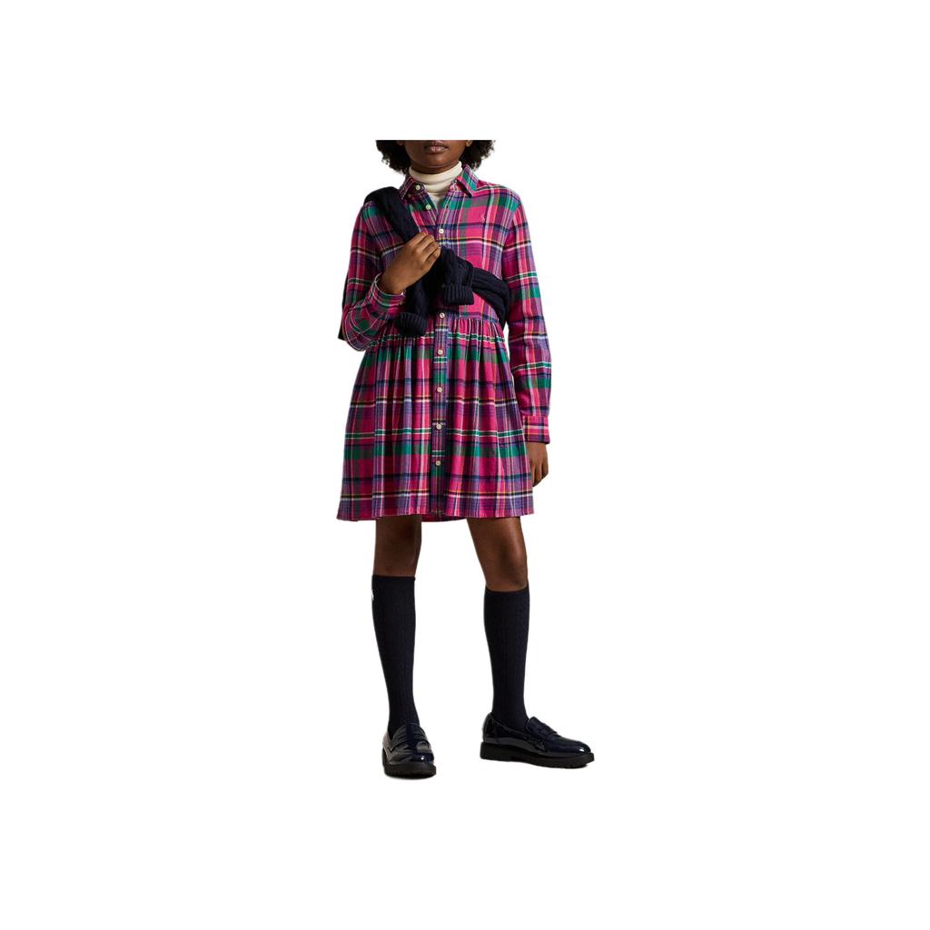 Polo Ralph Lauren Dress With Buttoned Cylindrical Cuffs Kids Dresses Multicolor CWPODRSG3D20910