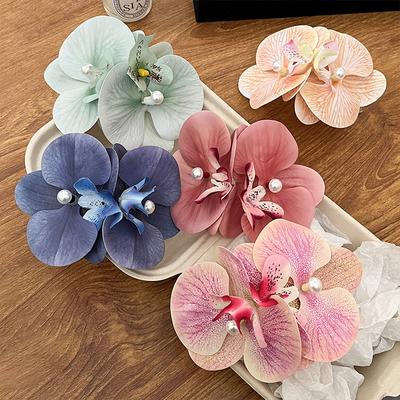 Épingle à cheveux fleur perle tissu printemps et été petit frais et doux pince bec de canard arrière tête cheveux frange pince latérale accessoires cheveux