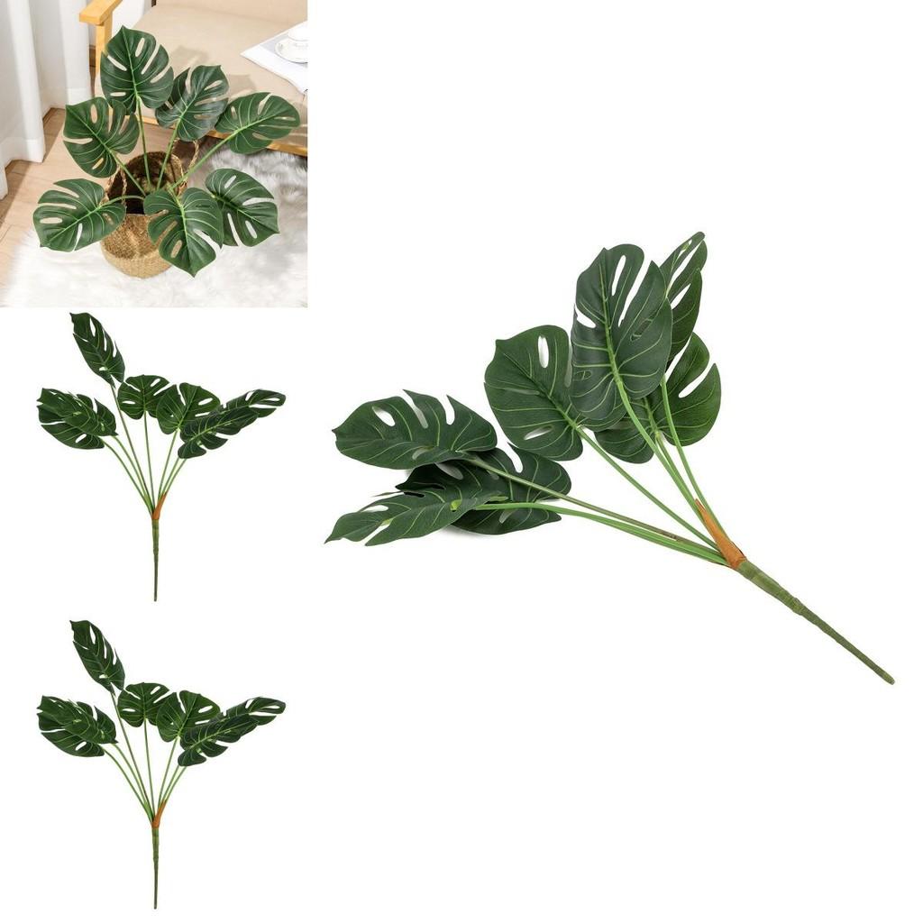 Künstliche Monstera Deliciosa Liebm Blattpflanze für Wohnzimmerdekoration mit handgeflochtenem Seegraskorb