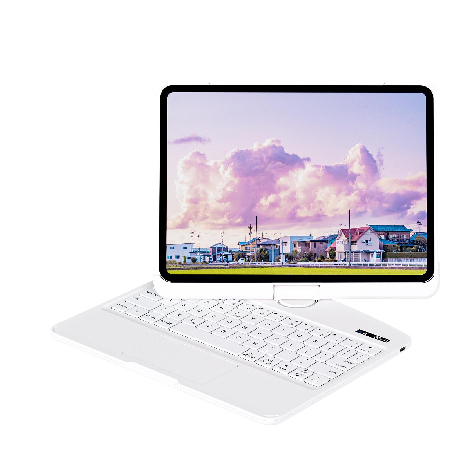 Ifacemall Rotatable Backlit Wireless Transparent Keyboard case with Multiple Functional Touchpad for 11inch iPad Pro 1/2/3/4th белый