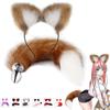 Fox Tail Anal Plug with Hairpin Bdsm Toy Flirting Metal Butt Plug Tail Sex Toys for Woman Man Couples Cosplay Adult Game Shop