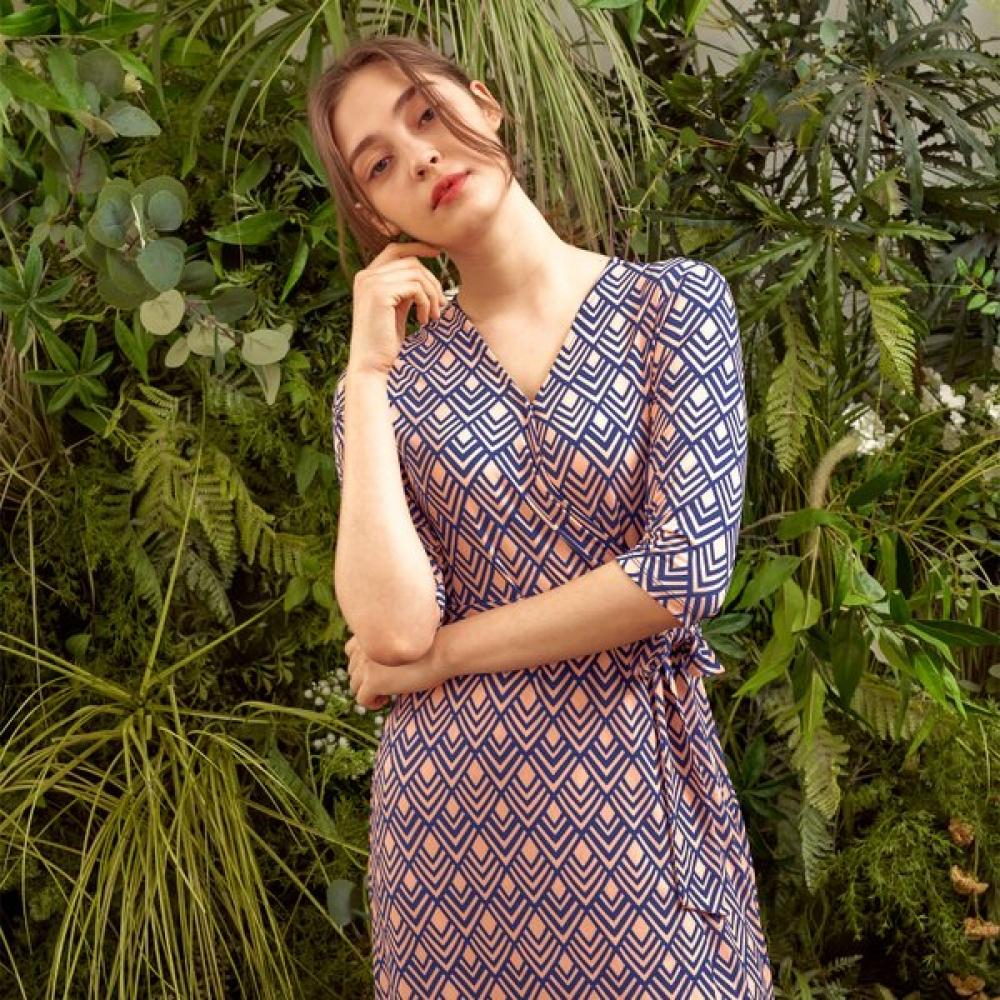 Lipbbam Creora Romona 3 4 Sleeve Long Wrap Dress Ldm10di01