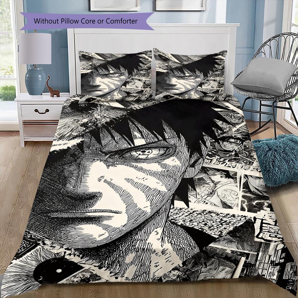 Cartoon Pattern Bedding Quilt Set Quilt Cover Pillowcase Home Decoration Birthday Gift (1 * duvet cover + 2 * pillowcase, without core)