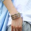 Square Leather Bracelet for Women Boho Tube Multilayer Wrap Wide Bangle Party Jewelry Accessory