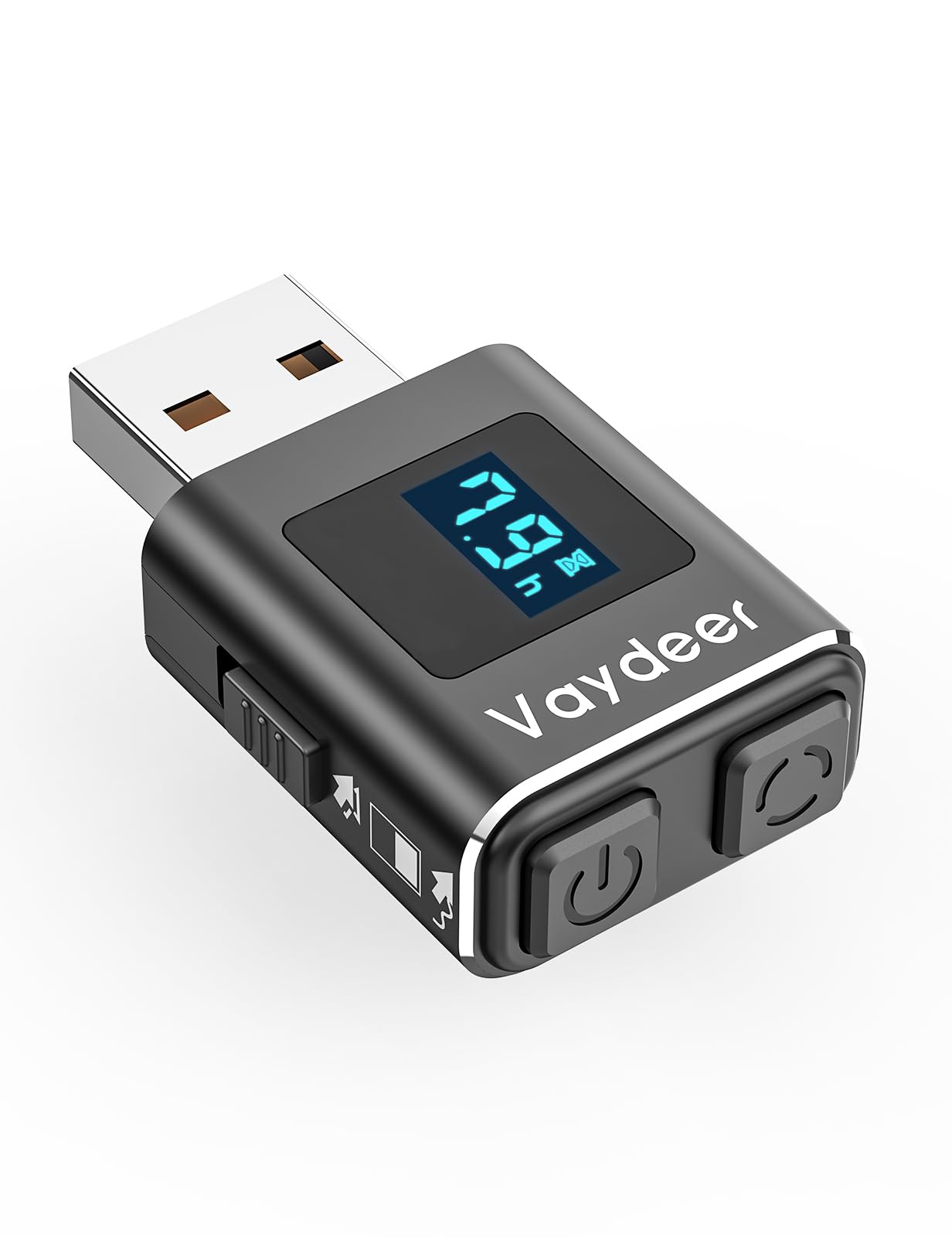 

Vaydeer Metal Mini Mouse Jiggler T5s Mouse Jiggler зі світлодіодним управлінням 3 кнопками для дистанційного онлайн-підвищення продуктивності Таймер, зворотний відлік, не виявляється, чорний