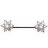 2 uds alas de Ángel pluma flor cuerpo pezón anillos joyería mujer barra Piercing anillo