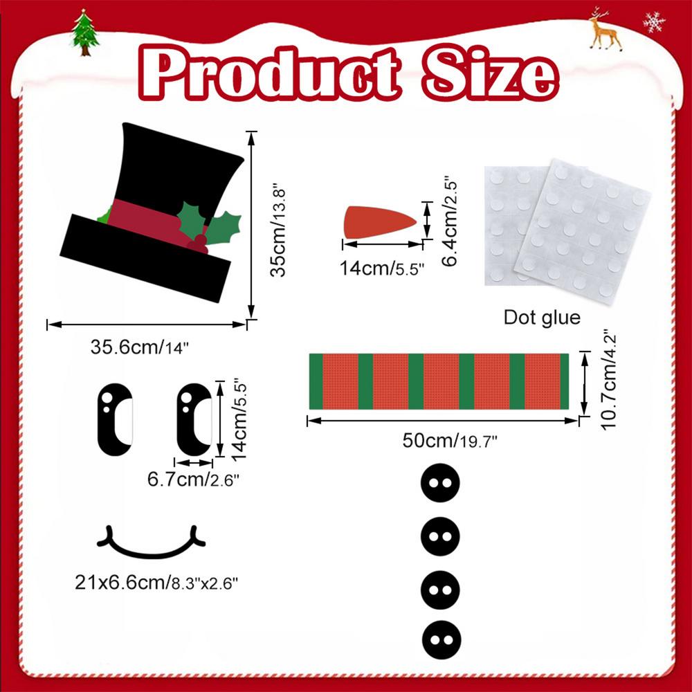 Christmas Funny Expression Decorative Sticker Holiday Atmosphere Refrigerator Sticker Christmas Snowman Decoration Wall Sticker