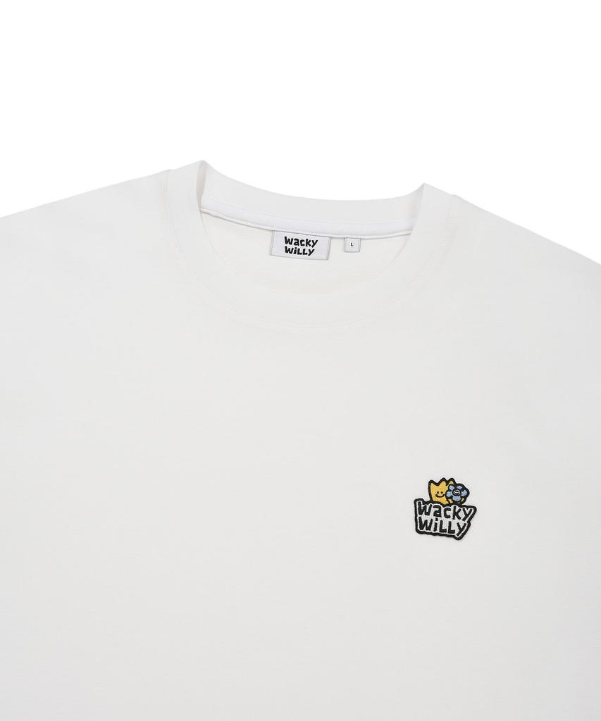 WACKY WILLY Double Kiki Wappen Short Sleeve T-Shirt White