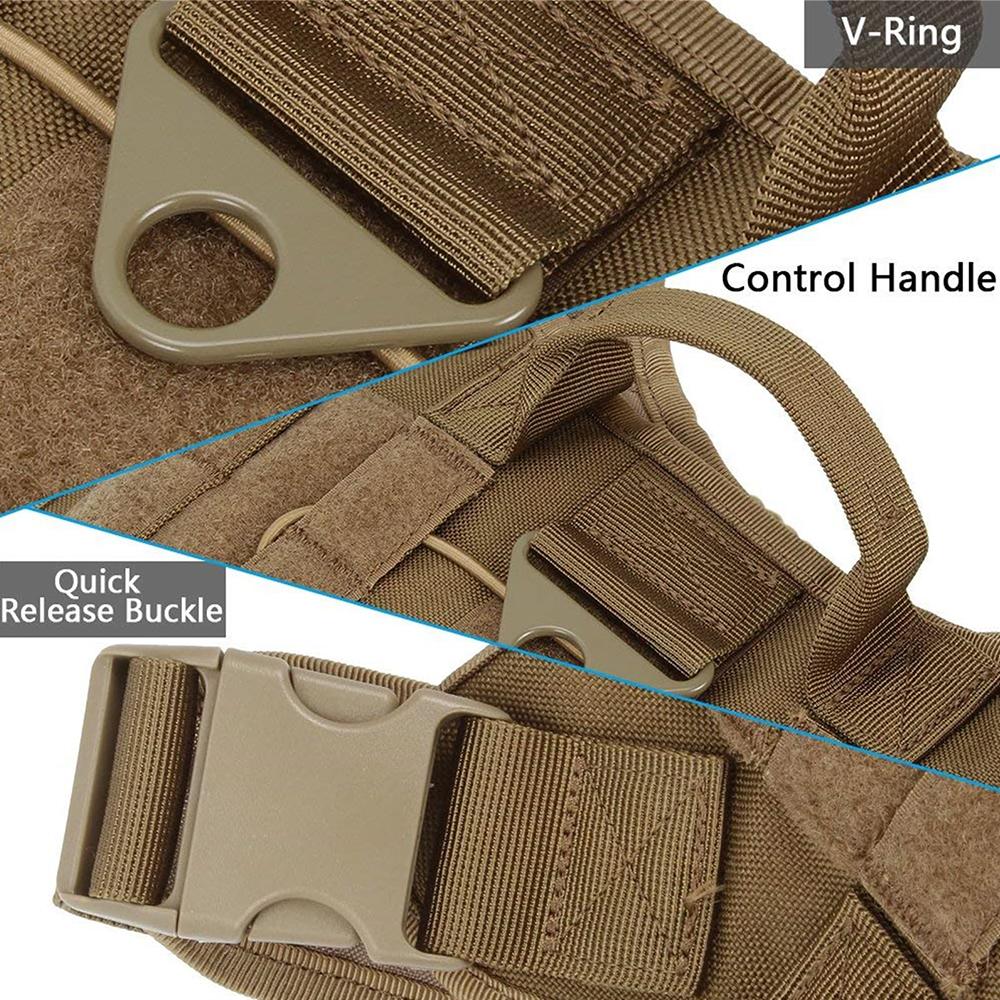 Tactical Dog Harness for Large Pet Harness No-Pull Service Vest Adjustable Military Dog Vest for Training Hunting Walking