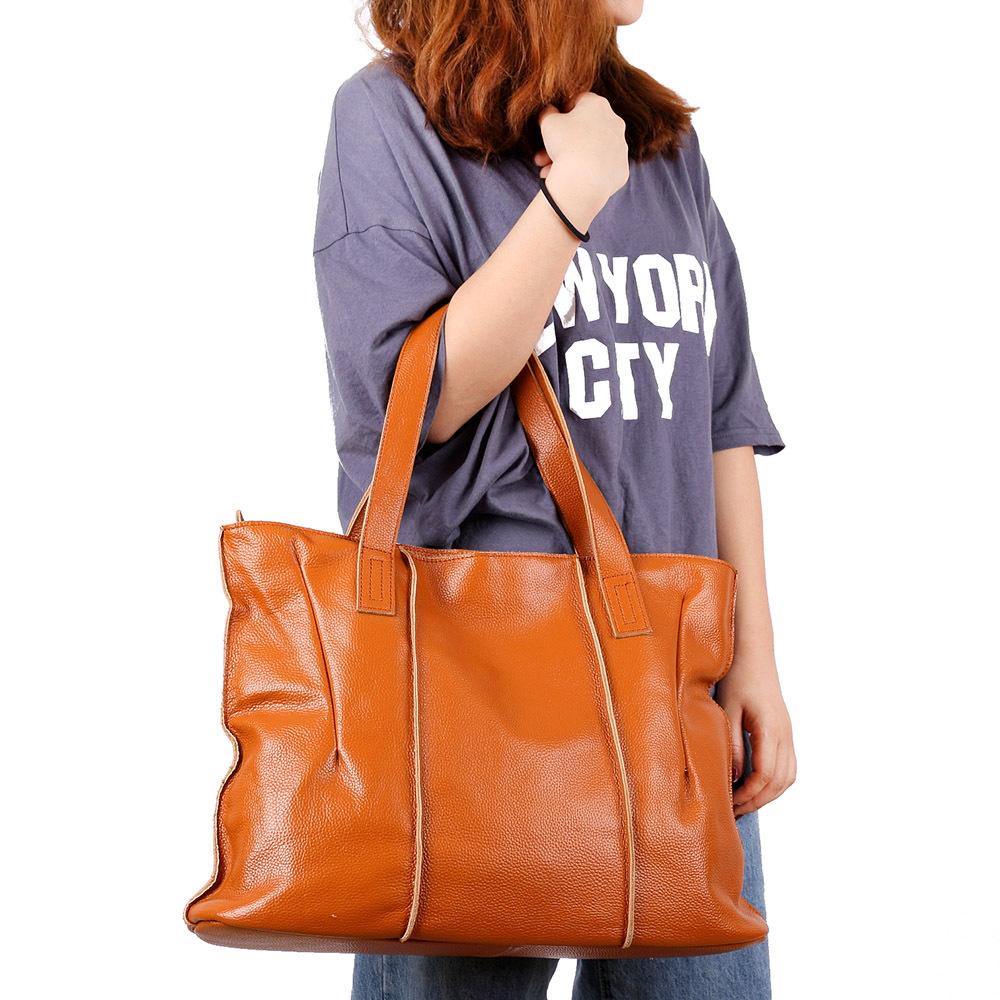 New Top Layer Cowhide Shoulder Bag Niche Tote Bag Large Capacity Jurgen Leather Women's Bag