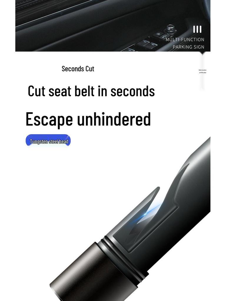 Multi-Function Car Safety Hammer & Emergency Glass Breaker with Parking Number Plate