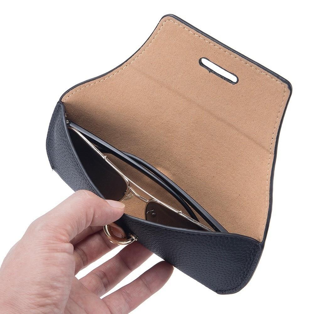Genuine Leather Eyeglasses Box Eyewear Protector Glasses Case Fashion Sunglasses Bag  Women