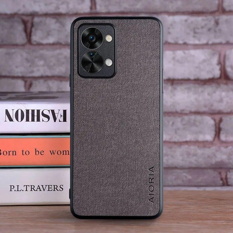 Case for OnePlus Nord 2T 5G Coque Luxury Textile Leather Skin Soft TPU Hard Phone Cover for Oneplus Nord 2t Case