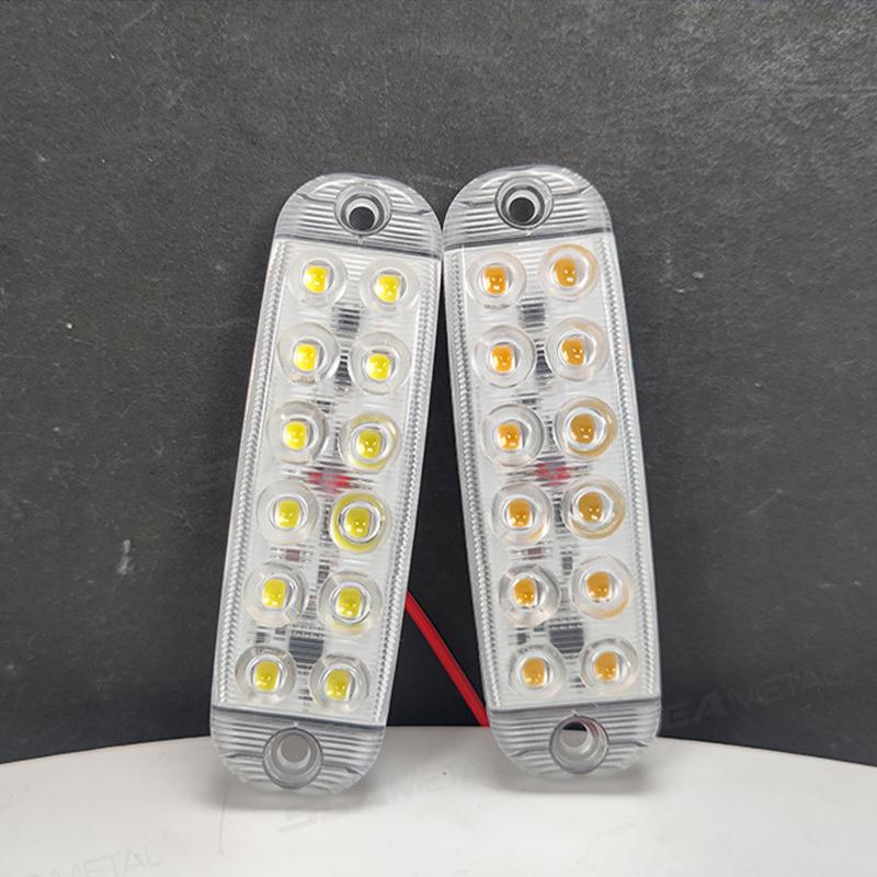 SEAMETAL 12smd LED Strobe Warning Light Strobe Grille Flashing Lightbar Car Truck Beacon Lamp Amber Yellow Traffic Lights 12V-80V