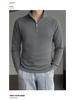 Men's European & American Slim Fit Raglan Sleeve Half-Zip Sweatshirt with Stand Collar - Solid Color Casual Wear for Spring & Autumn.
