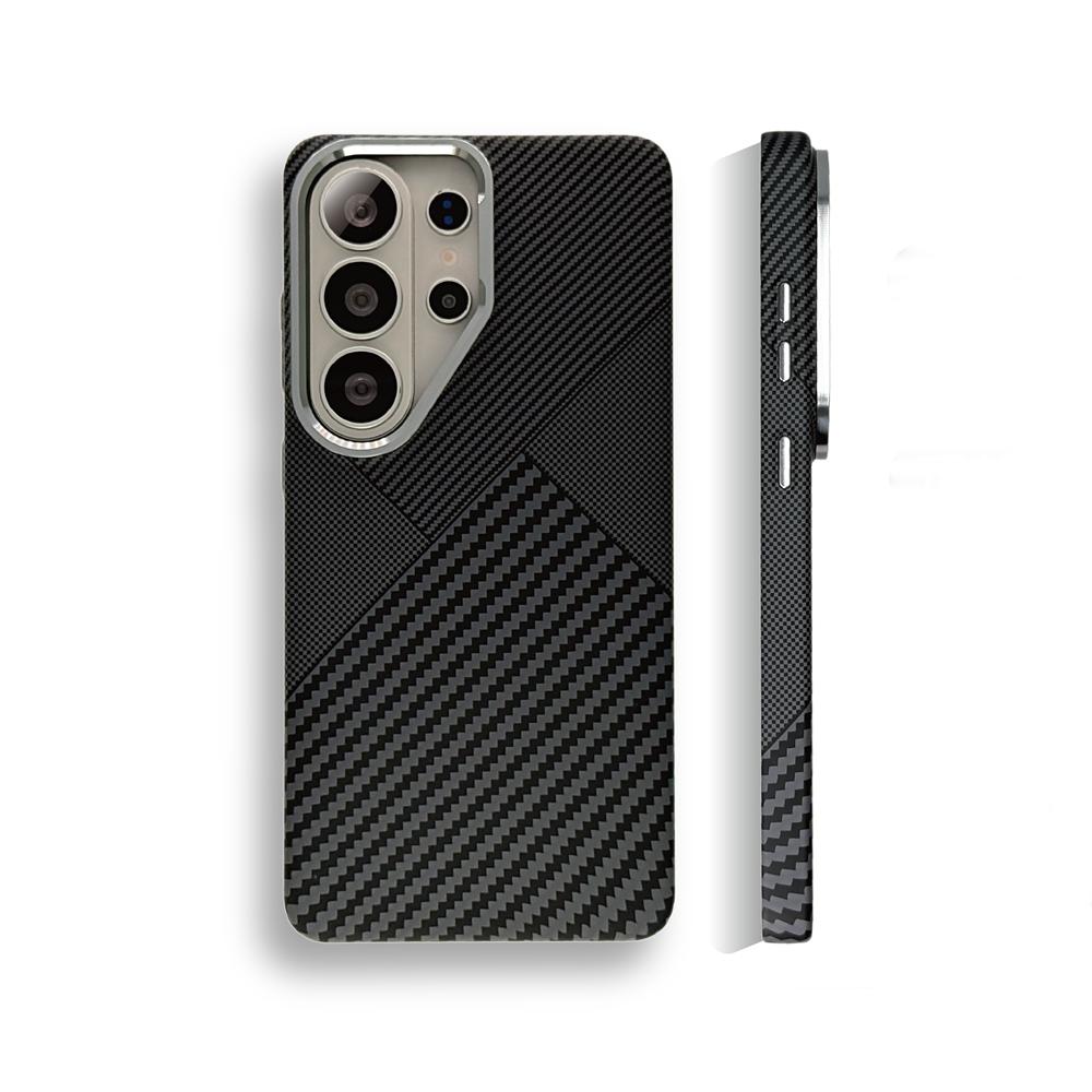 

Full Protect Carbon Fiber Pattern Magnetic Phone Case for Samsung S26 Ultra S25 S24 S23 Shockproof Wireless Charging PC Cover Galaxy S26 Ultra