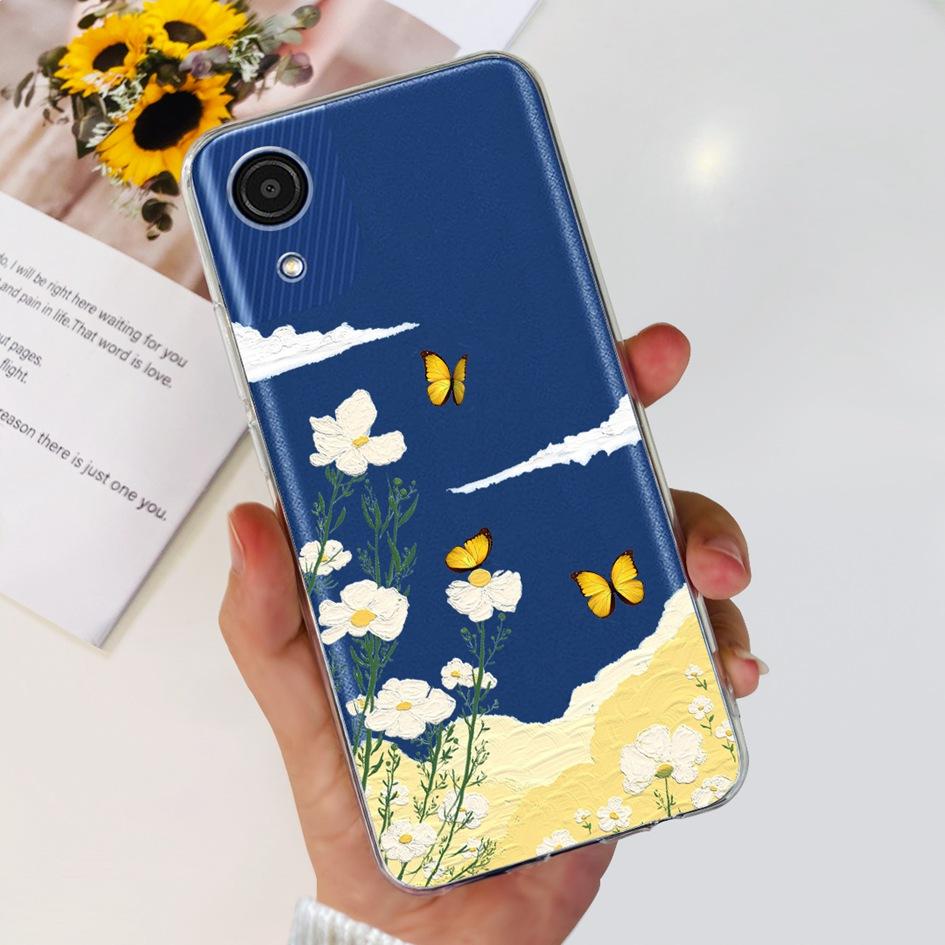 For Cover Samsung Galaxy A03 Core Phone Case Stylish Flower Butterfly Soft Silicone Clear Cover For Samsung A03 Core A032F Coque