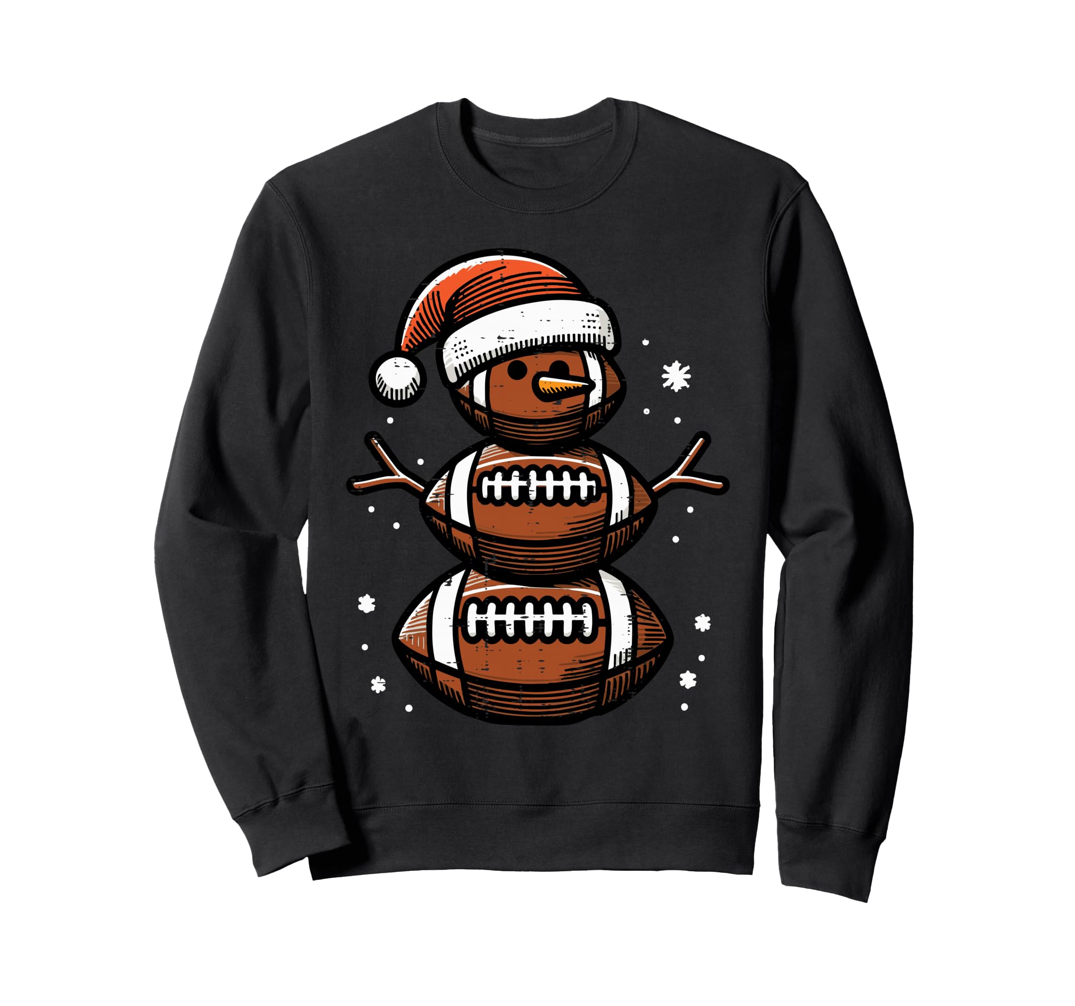

Christmas American Football Snowman Christmas Sports Sweatshirt for and Men Boys, Kids, чорний