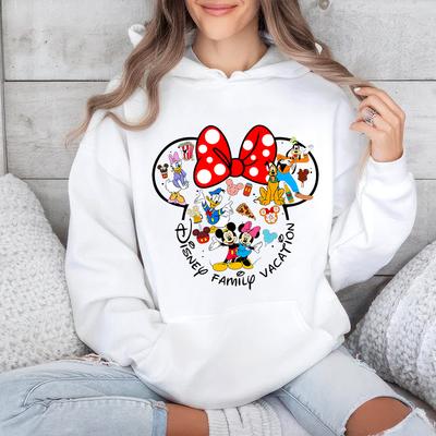 Disney Family Vacation Print Hoodies for Women Sports Sweatshirts Casual Tops Loose Clothing