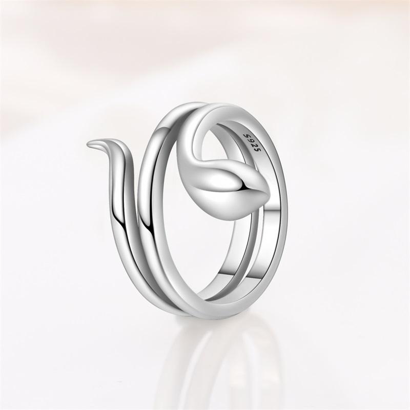 Charm Bead Charms Snake Rings copper Color Ideal For Women Men Chinese Zodiac Snake Size 79 Irregular Rings Fine Jewellery Anniversary Gift