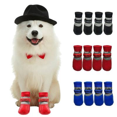 4PCS Warm Winter Dog Shoes Soft Sole Dog Snow Shoes Cute Puppy Boots  for Small Dog Chihuahua