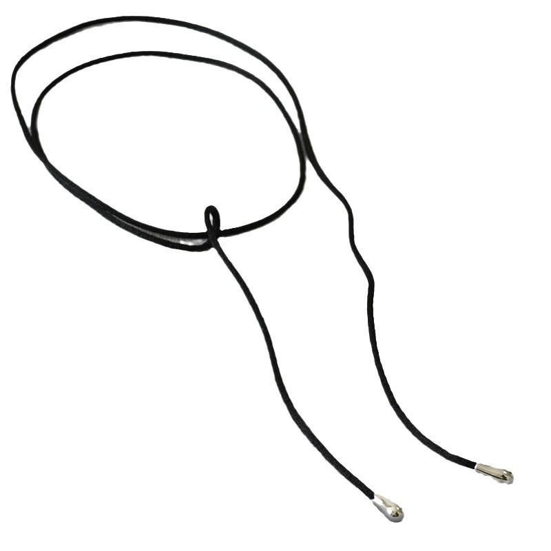 Niche Black Rope Adjustable Long Necklace Choker with Bow Tie