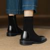 Krazing Po Mikrofaser Flock Winter Runde Zehe Größe 33 Chelsea Boots Größe 43 Reißverschluss Mode Niedrige Absätze Stretch Stiefeletten