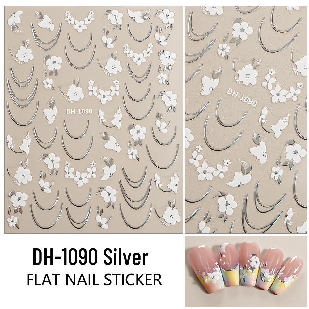 Redanco 3D Gold Floral Nail Art Stickers DH-1090