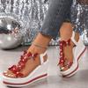 Women's Wedge Sandal Platform Low Heels Sandals Comfortable Strappy Summer Beach Walking Shoes for Women Open Toe Ankle T-Strap Dressy Bohemian Shoes