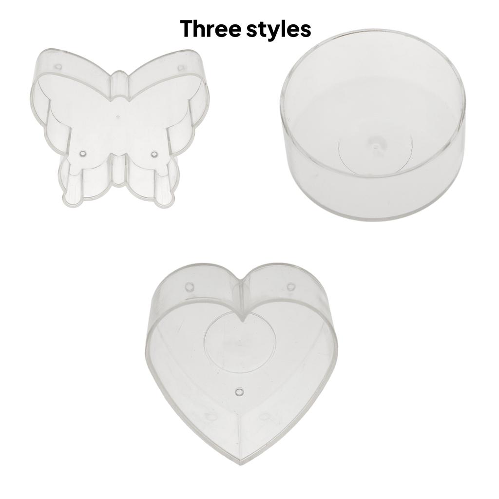 100 Pcs DIY Candle Making Mold Circular Butterfly Love Shape Clear Tealight Holder Plastic Wax Cups for Birthday Home Aromatic