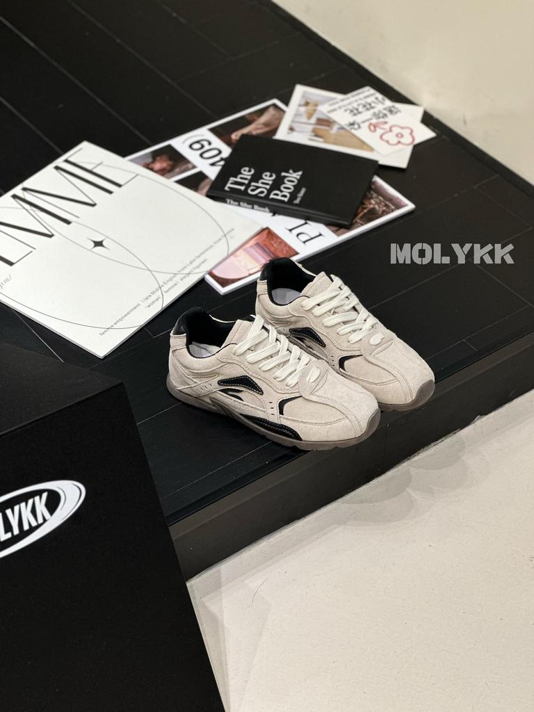 American retro color matching German training shoes women's ins tide 2025 early autumn new niche deconstruction soft-soled leather casual shoes