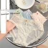 Lady Spring and Autumn Wave Dot Lovely Lace Ear Edge High Elastic Breathable Waist Pack Hip Briefs