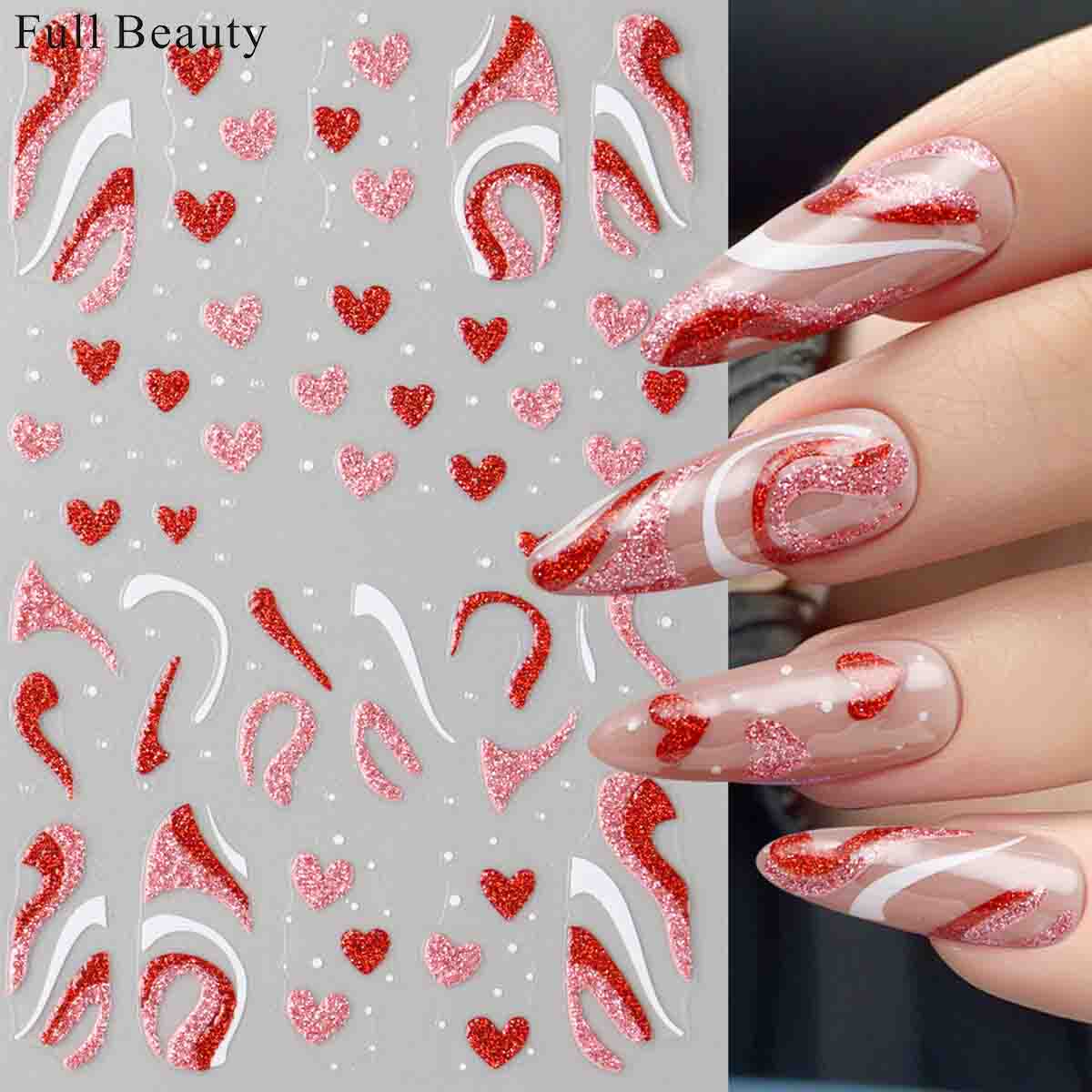 

Наклейки для ногтей бабочка сердце дизайн клей слайдер наклейки наклейки для дизайна ногтей маникюр украшения