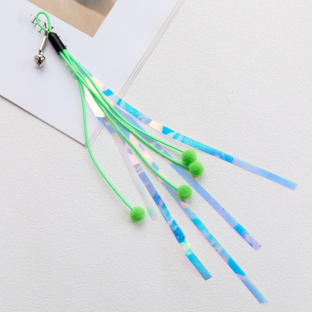 Crinkle Paper Cat Wand Toy Colorful Tassels Interactive Cat Toy  Kitten Exercise зелёный