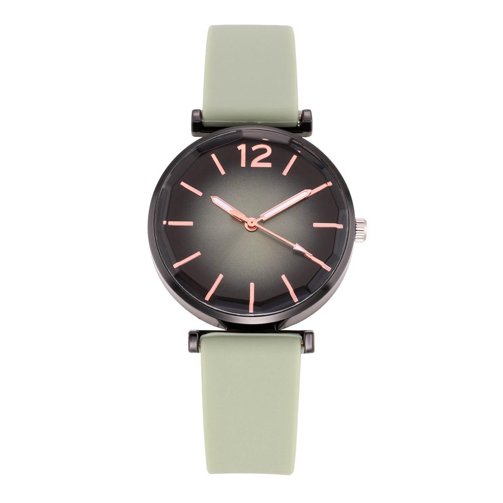 Elegant Rhombus Glass Women's Quartz Wristwatch with Silicone Strap