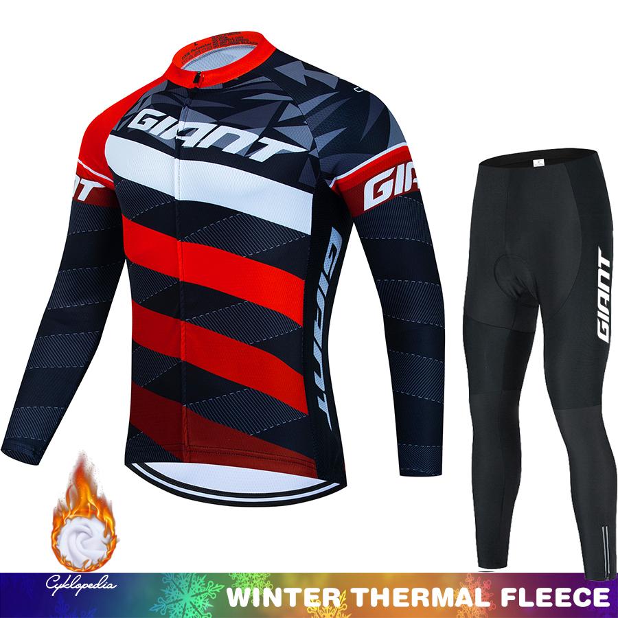 GIANT Thermisches Radtrikot Herren Fahrrad Winter Fleece Trägerhose Herrenhemd Kleidung Mann 2026 Sportbekleidung Set Pullover Bekleidungssets Fahrrad