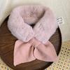 Scarf Women's Autumn and Winter Imitation Fur Versatile Warm Neck Protection Scarf Solid Color Plush Scarf Small Neck Cover