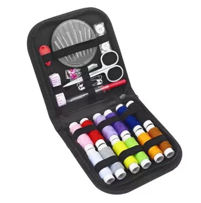 Portable Needle and Thread Set for Home Sewing and Mending – Includes Stitching Method Book and Case