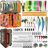 138pcs Fishing Lure Kit Soft and Hard Bait Jig Hooks Fishing Accessories Gifts for Men