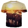Summer Popular Cute And Fun Animal Cow Print Men's Casual Fashion T-shirt With Round Neck Plus Size Comfortable Short Sleeves