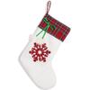Green Plaid Dog Paw Christmas Stockings Red Gingham Snowflake Plush Pet Christmas Gift Bags For Xmas Party House Tree Decoration