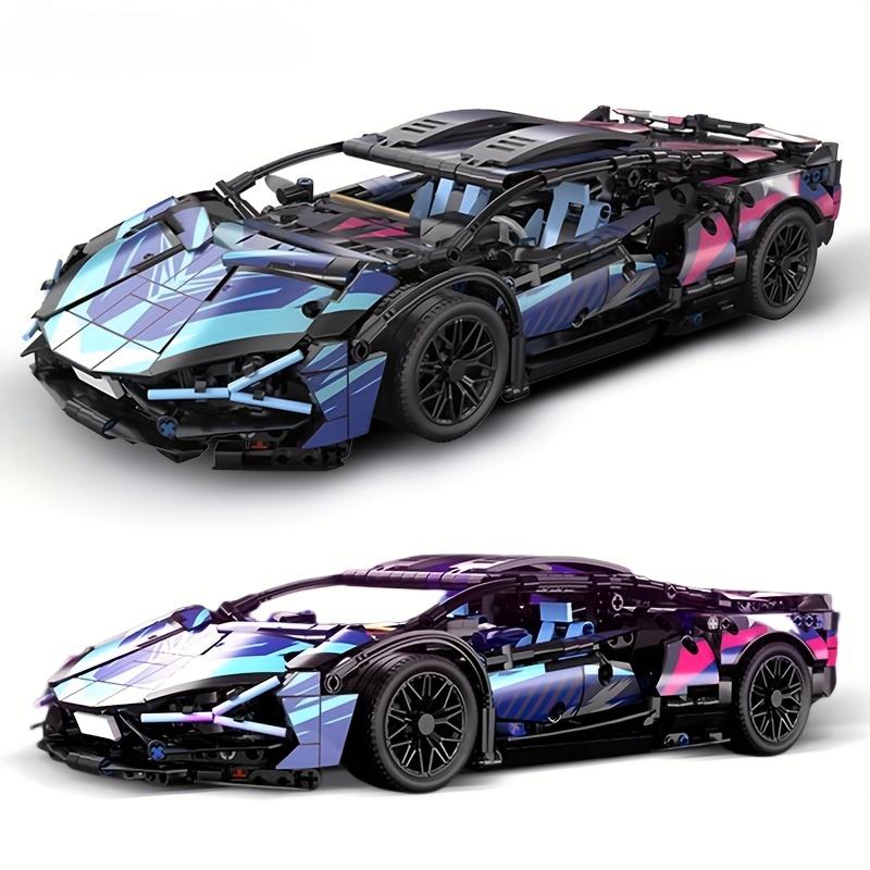 

Технический игрушечный игрушечный автомобиль, строительный блок, спортивный автомобиль, собранный гоночный автомобиль, игрушка из кирпичей, подарки для детей и взрослых, Хэллоуин / День Благодарения