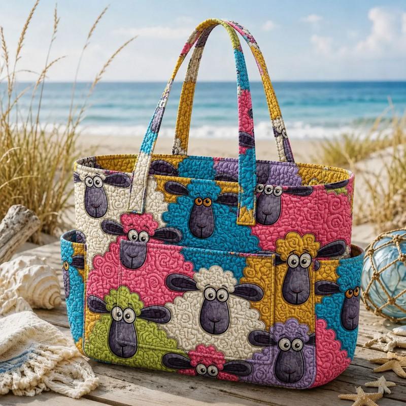Large Capacity Tote Bag Digital Print Quilted Single Shoulder Hand Carry Casual Travel
