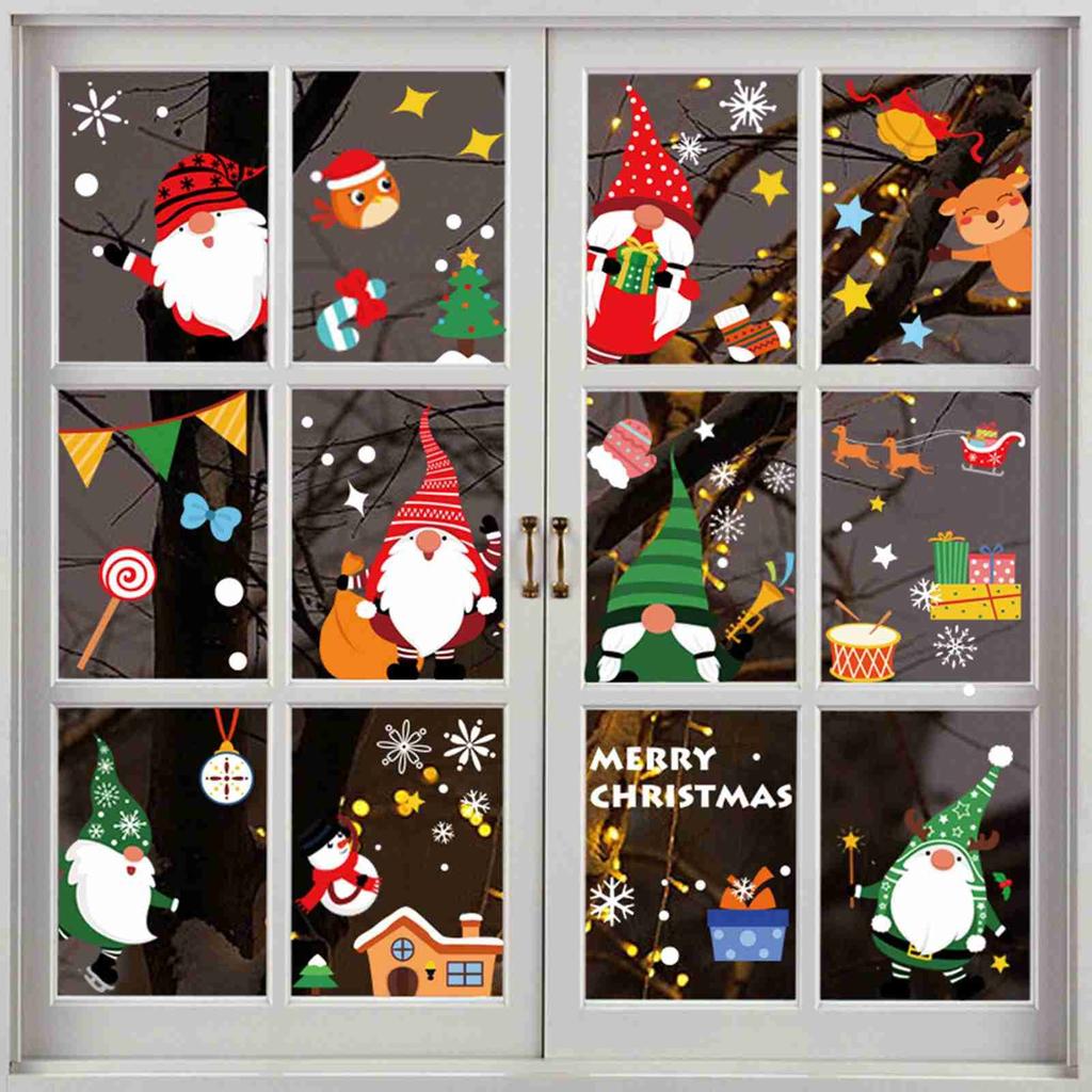 Pegatinas adhesivas para ventana de Navidad, pegatinas adhesivas para ventana de copo de nieve de Navidad para vidrio