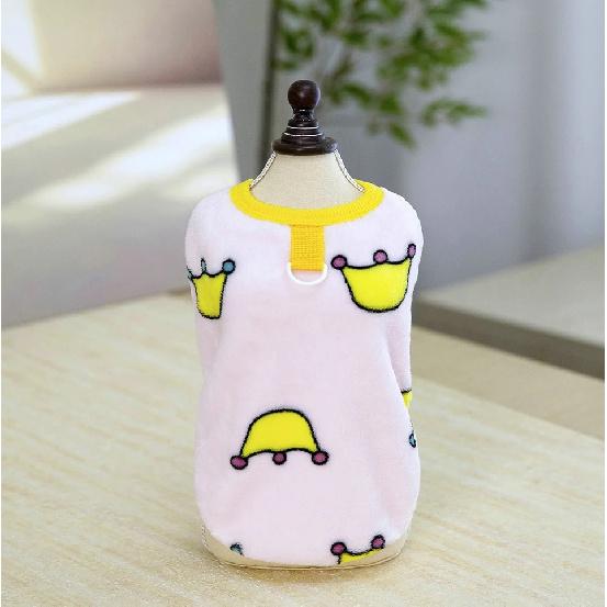 Small Dog Crown Velvet Clothes Pet Warm Clothing Cute Winter Cat Pullover Teddy Pretty Sweatshirt Pet Supplies