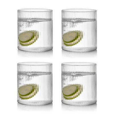 4PCS Ripple Whisky Glasses, Water Glass, Juice Glass, Water Cup Set of 4