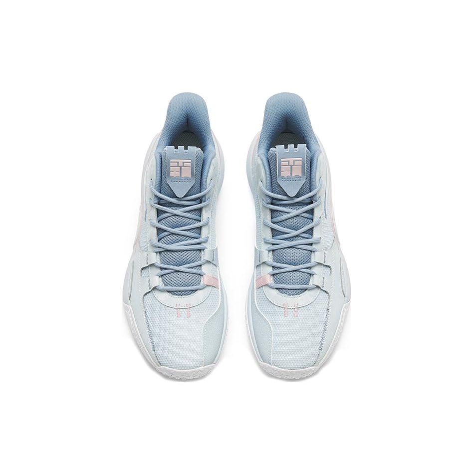 Anta Sapatos de Basquetebol de Cano Baixo Antiderrapantes Duráveis com Rebound Sapatilhas Masculinas Azul Rosa 112241602-3